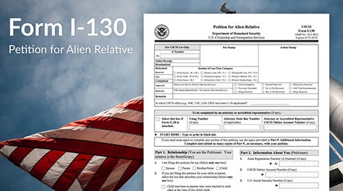 I-130 form for marriage based Green Card in the USA